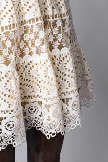 Alternative view of Saia Skazi Curta em Guipir Off White P