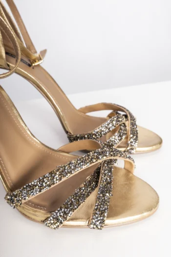 Alternative view of Sandália Arezzo Dourada Com Strass 39