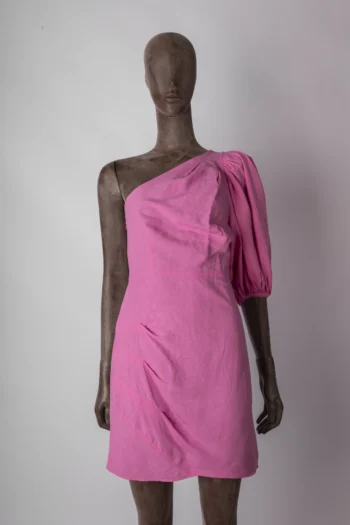 Vestido Colcci Curto Manga Nula Bufante Rosa PP