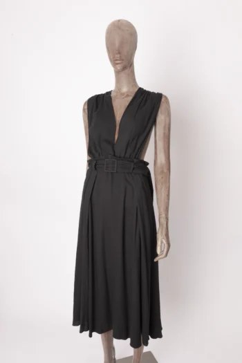 Vestido Cris Barros Verona Midi com Cinto Preto P