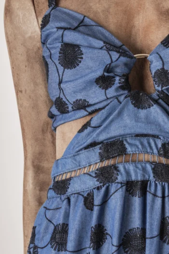 Alternative view of Vestido SClub Longo Cut Out Bordado Jeans P