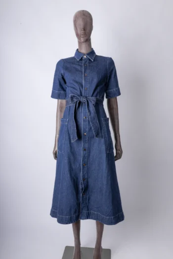 Vestido Twenty Four Seven Jeans Midi Lavegem Escura P
