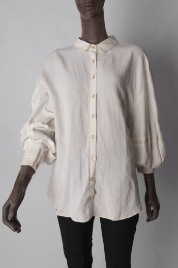 Camisa Colcci Manga Bufante Pesponto Off White G