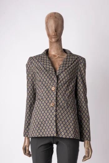 Blazer Insp Estampado Azul Marinho P
