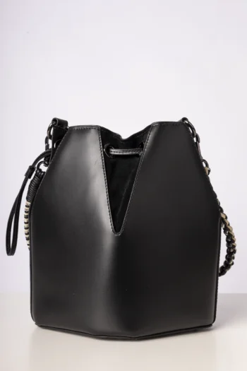Bolsa Ryzi Luna Bucket em Couro Preta