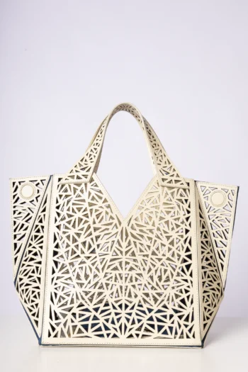 Bolsa Ryzi Sersi Mini em Couro Off White