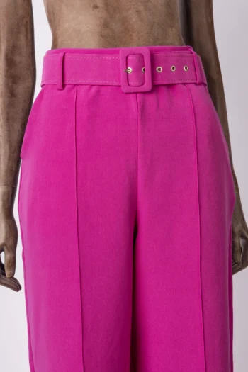 Alternative view of Calça Trimix Alfaiataria com Cinto Pink M