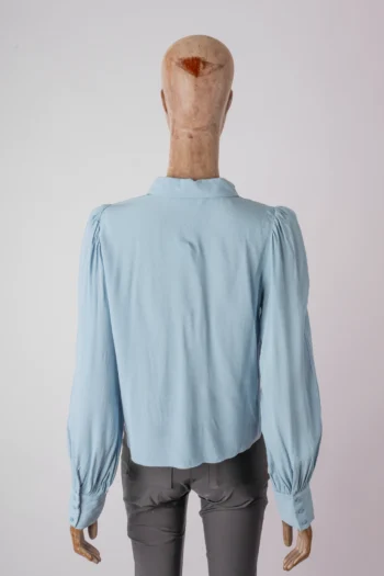 Alternative view of Camisa Zara Detalhe Pregas Azul Acinzentado PP