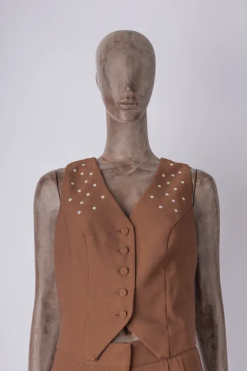 Alternative view of Conjunto Dra Cherie Colete + Pantalona Strass Marrom P