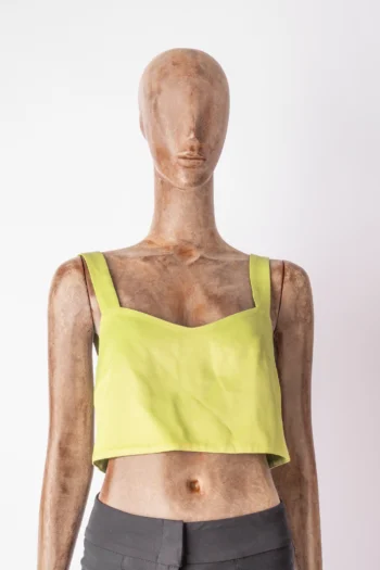Cropped ByNV Juliana Acetinado Verde Oliva PP