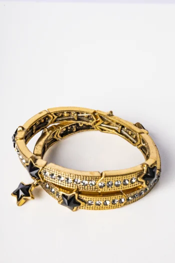 Kit Pulseiras Camila Klein STar Dourada e Preta