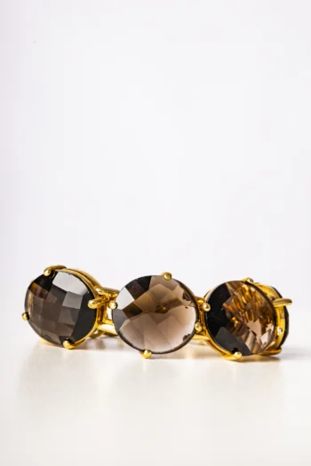 Pulseira de Pedra  Fabrizio Giannone Marrom e Dourada