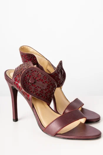 Sandália Lilly Sarti Roxa Com Detalhes Geométrico 39