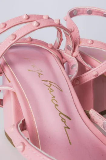 Alternative view of Sandália Luiza Barcelos Tiras com Spikes Rosa 35