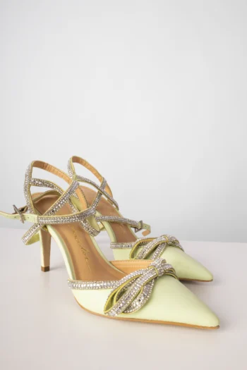 Scarpin Luiza Barcelos Laço Strass Verde 35