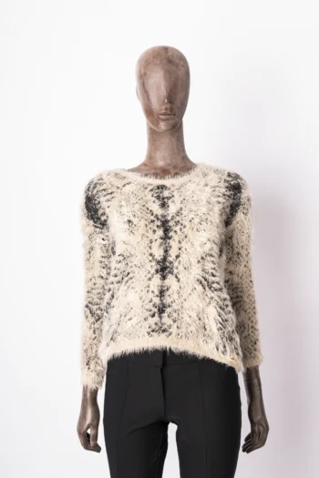 Tricot Ambicione com Pelinhos Bege e Preto P