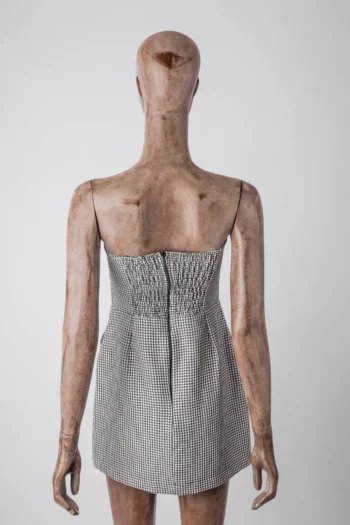 Alternative view of Vestido Aurore Curto Sem Mangas Xadrez P&B P