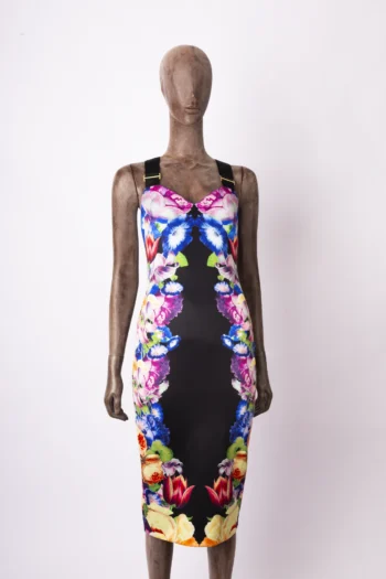 Vestido Ted Baker Midi Estampado Maxi Flores Preto P