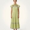 Vestido Delight Midi Bordado Verde P - Imagem 2