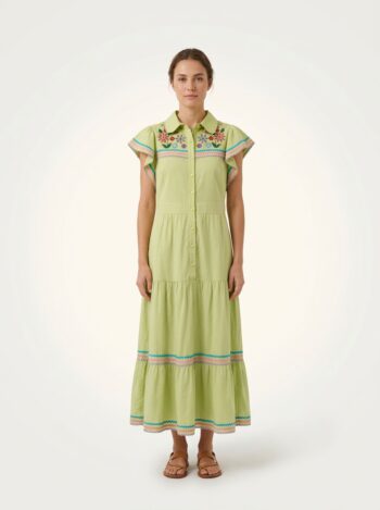 Alternative view of Vestido Delight Midi Bordado Verde P