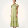 Vestido Delight Midi Bordado Verde P