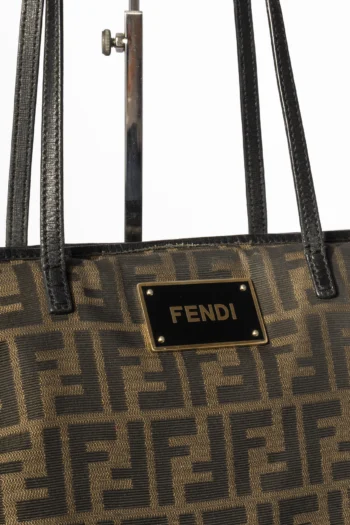 Alternative view of Bolsa Fendi Tote Zucca Marrom e Preta