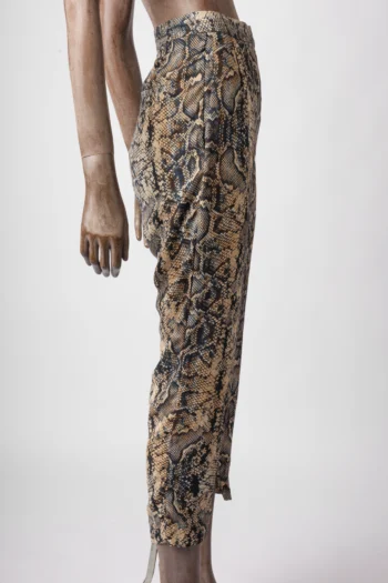 Alternative view of Calça Shoulder Estampa de Cobra Bege Azul Marrom 40