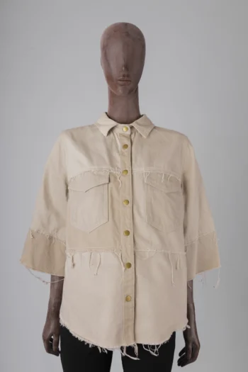 Camisa ByNV Hanna Sarja com Recortes Cinza M