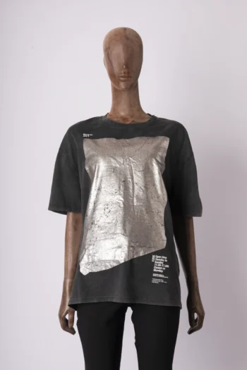 Camiseta Zara Estampa Metalizada Cinza Chumbo G