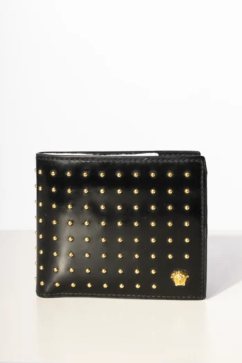 Carteira Versace Studded Medusa Preta