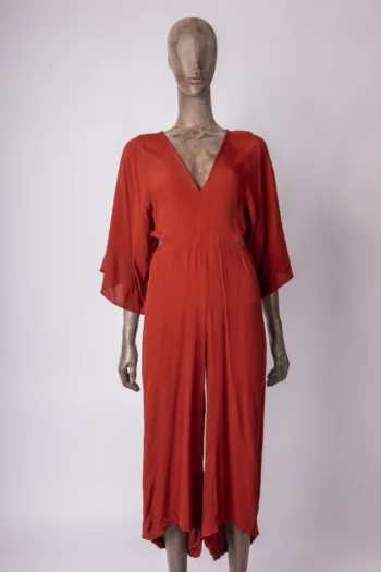 Macacão For Your Information Midi Cut Out Vermelho P