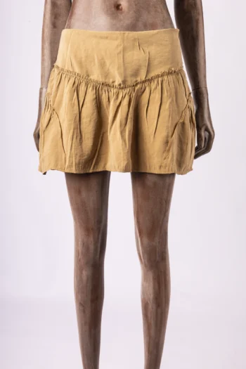 Short Saia Zara com Recortes Marrom Claro M