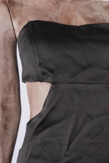 Alternative view of Vestido Bonne Soirée Curto Sem Mangas Acetinado Preto P