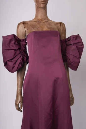 Alternative view of Vestido Candy Brown Longo Manga Laço Vinho 40