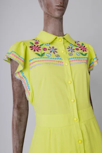 Alternative view of Vestido Delight Midi Bordado Verde P