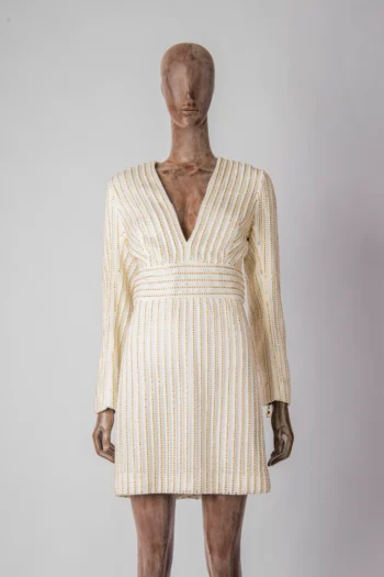 Vestido Fabulous Agilitá Branco com Aplicações Douradas 42