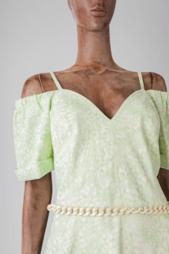 Alternative view of Vestido Lafort Midi Technoblock com Mangas Estampado Verde Claro 40