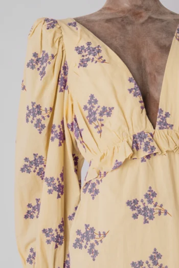 Alternative view of Vestido Longo Iorane Bege com Flores Roxas 40/M
