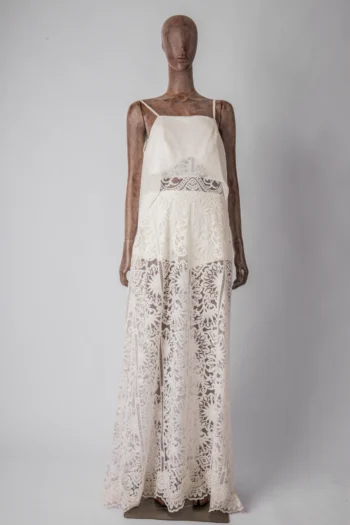 Vestido Longo  Skazi Hot Pant Guipir Branco M