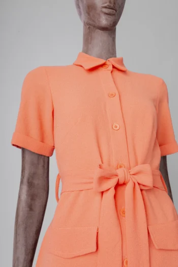 Alternative view of Vestido Lume Midi com Botões e Bolsos Coral 38