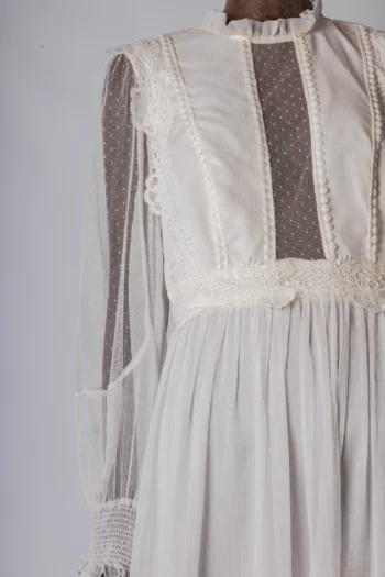 Alternative view of Vestido PatBo Longo Tule e Guipir Branco 40