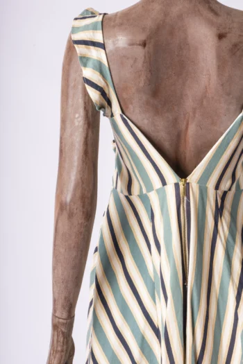 Alternative view of Vestido SClub Midi Listrado Verde Off White e Preto M