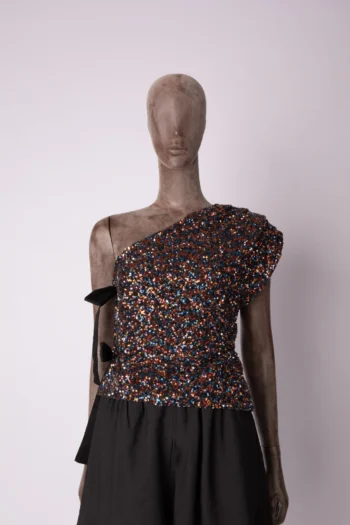 Blusa Le Blog em Paete Manga Nula com Amarração Lateral 36