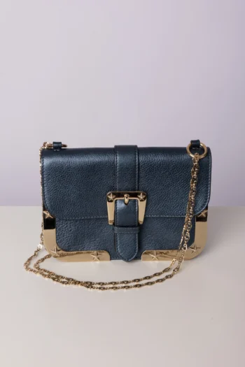 Bolsa Red Valentino Metal com Estrelas Azul Marinho e Dourada