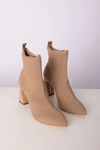 Bota Jorge Bischoff em Tricot com Salto Bege 35