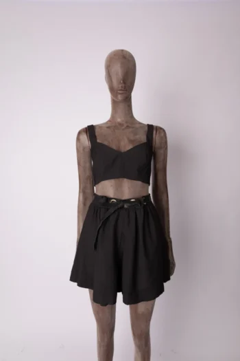Conjunto Saia Caos com Faixa e Ilhós Preto 36