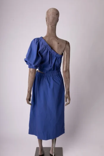 Alternative view of Vestido Animale Midi Manga Nula Bufante Azul P