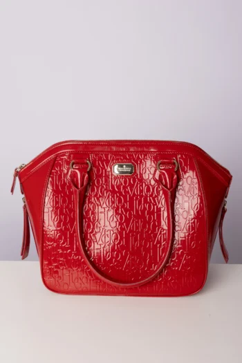 Bolsa Victor Hugo em Verniz Monograma Vermelha