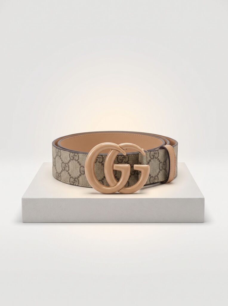 CINTO GUCCI GG SUPREME DOUBLE G NUDE