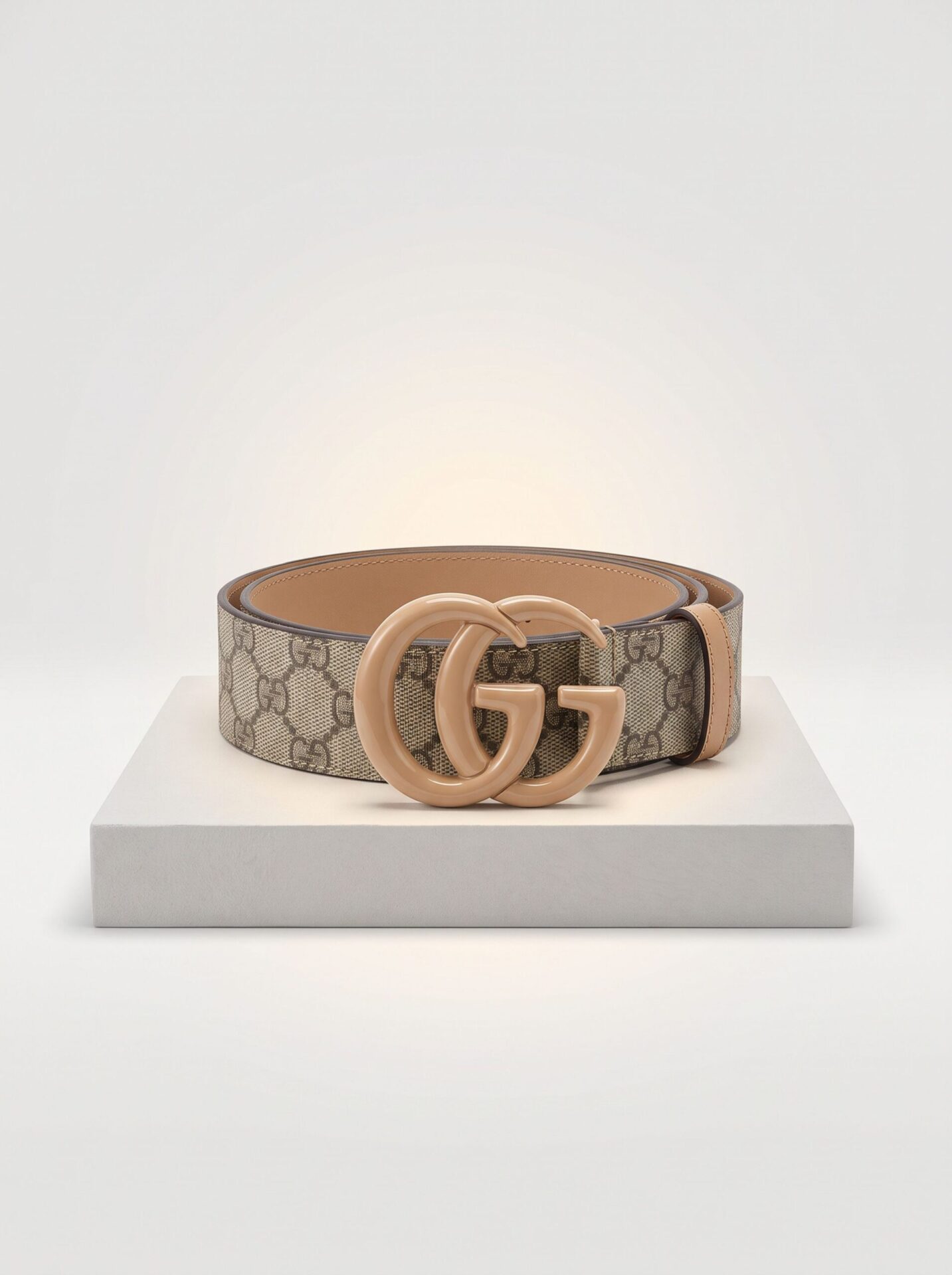 CINTO GUCCI GG SUPREME DOUBLE G NUDE